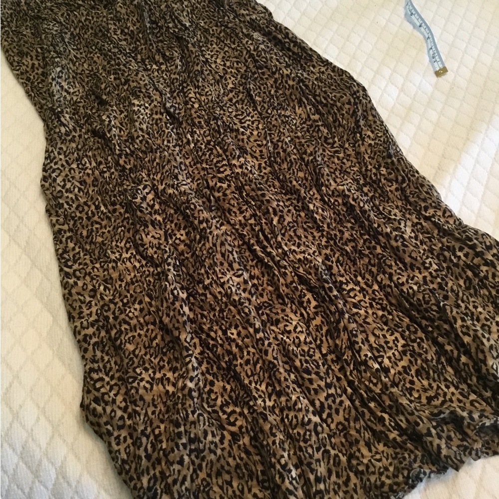 Leopard Print Maxi Boho Skirt